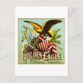 ゴールデンイーグル噛みタバコ用ラベルヴィンテージ ポストカード (正面)