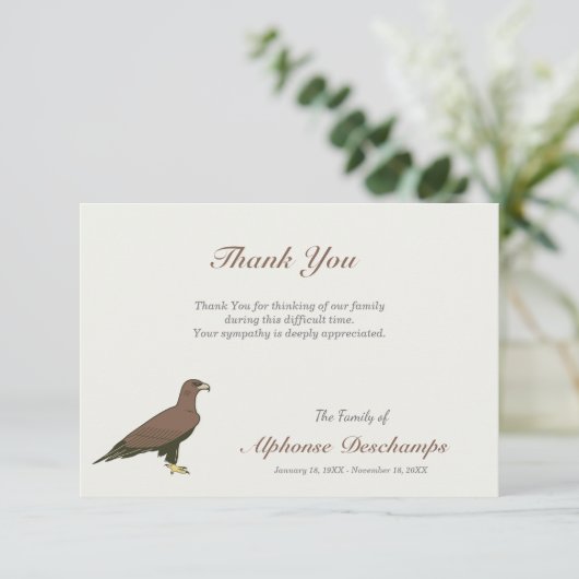 ゴールデンイーグル葬儀お礼ノートカード サンキューカード (スタンド正面)