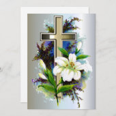 ゴールデンイースタークロスと白ゆりの花 シーズンカード (正面/裏面)
