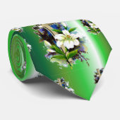 ゴールデンイースタークロス – 白ゆりの花 – 緑 ネクタイ (ロール)