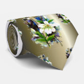 ゴールデンイースタークロス – 白ゆりの花 – 金ゴールド ネクタイ (ロール)