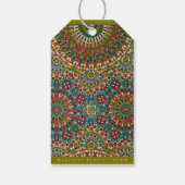 ゴールデンイードムバラク装飾パターンイエローグリーン ギフトタグ (裏面)