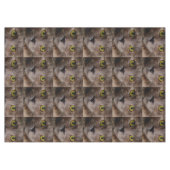 「ゴールデンウィスカー油の茶色の子絵を描猫」 テーブルクロス (正面(横))