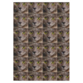 「ゴールデンウィスカー油の茶色の子絵を描猫」 テーブルクロス (正面)