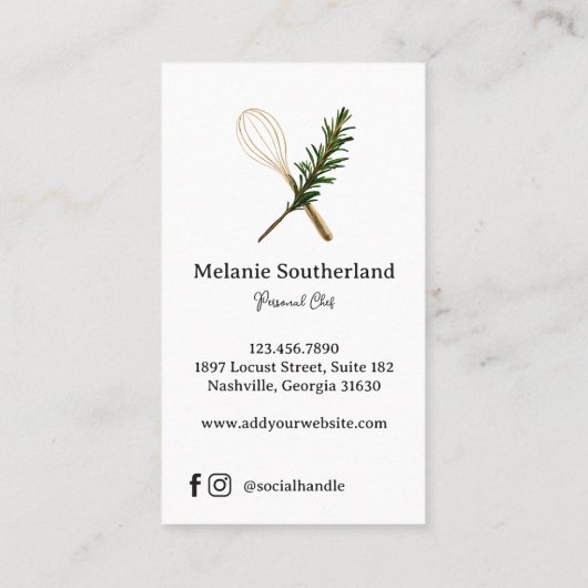 ゴールデンウィスク&ローズマリーパーソナルシェフ&ケータリング 名刺 (裏面)