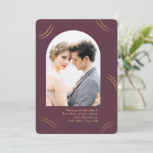 ゴールデンウィスパーズツー写真プラムウェディング 招待状 (スタンド正面)