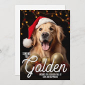 ゴールデンウィッシュを送るクリスマストリートリーバードッグクリスマス シーズンカード (正面/裏面)