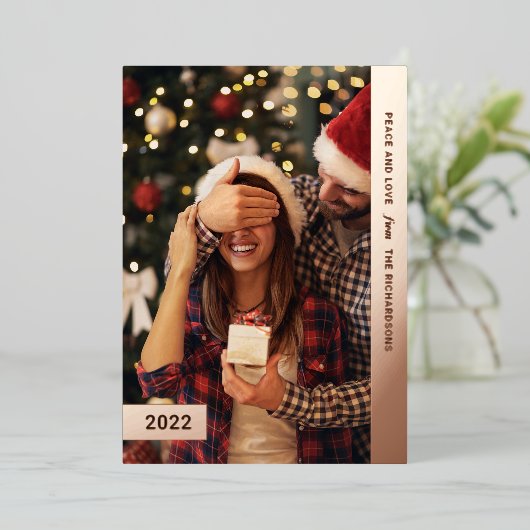 ゴールデンウィッシュ |写真モダン2枚 箔シーズンカード (立ち正面)