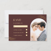 ゴールデンウィップスダークブルゴーニュ結婚ー写真 出欠カード (正面)