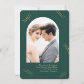 ゴールデンウィップスツーフォトエメラルドグリーン結婚ズ 招待状 (正面)