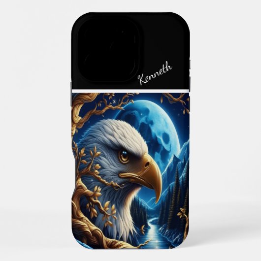 ゴールデンウィロー、夜の鷲 iPhoneケース (裏面)