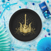 ゴールデンウィングギター ペーパープレート (パーティー)