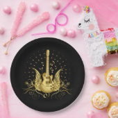 ゴールデンウィングギター ペーパープレート (パーティー)