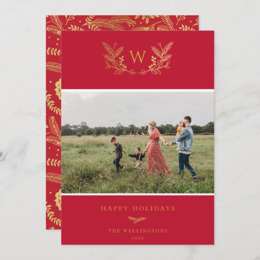 ゴールデンウィンタースプリグスのモノグラム写真赤 シーズンカード (正面/裏面)