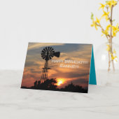 ゴールデンウィンドミルサンセット誕生日カード カード (黄色い花)