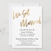 ゴールデンウィークに結婚式　ボケてないで黒バックの受付しろよ 招待状 (正面)