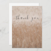 ゴールデンウィートフィールドお洒落フラットサンキューカード サンキューカード (正面/裏面)
