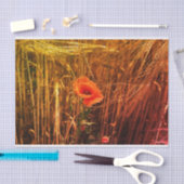 ゴールデンウィートフィールドの赤いポピー感謝祭 薄葉紙 (クラフト)