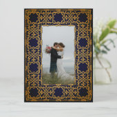 ゴールデンウィーヴドケルト結び目模様招待状 招待状 (スタンド正面)