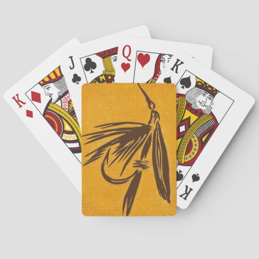"ゴールデンウェットフライ"クラシックデザイン茶色の金ゴールド トランプ (裏面)