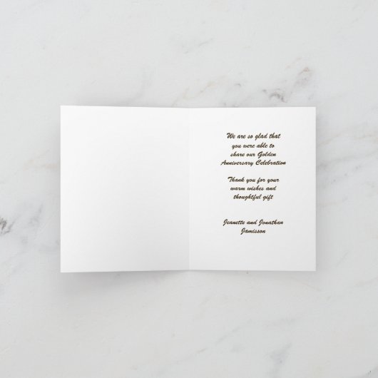 ゴールデンウェディングアニバーサリーサンキュー ノートドールズ サンキューカード (内部)