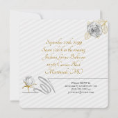 ゴールデンウェディングアニバーサリー 50周年 ストライプ 招待状 (裏面)