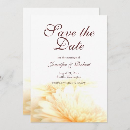 ゴールデンウェディング日付発表を保存 招待状 (正面/裏面)