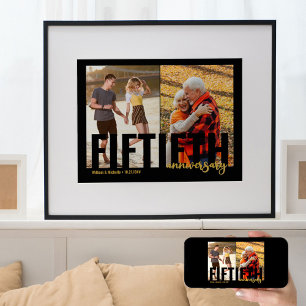 ゴールデンウェディング2枚組 フォト モダン 50周年記念 ポスター