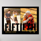 ゴールデンウェディング2枚組 フォト モダン 50周年記念 ポスター (正面)