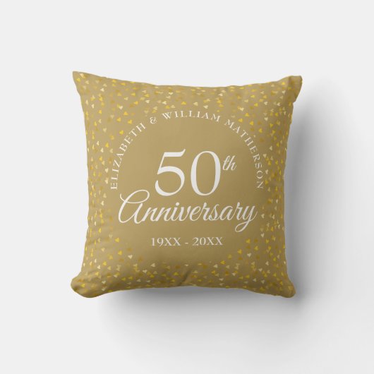 ゴールデンウェディング50周年記念ラブハート クッション (正面)
