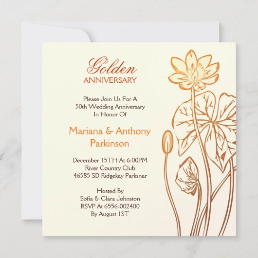 ゴールデンウェディング・アニバーサリーの招待状 招待状 (正面)