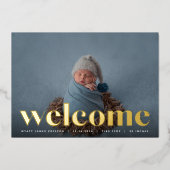 ゴールデンウェルカム |ホイル誕生のお知らせ 箔招待状 (正面)