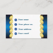 ゴールデンウェーブオンメタリックブルーデザイン 名刺 (正面)