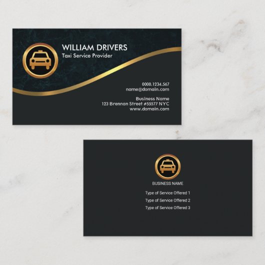 ゴールデンウェーブカーブシアンエレガントタクシグランジー 名刺 (正面/裏面)