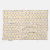 ゴールデンウェーブシェブロン茶タオル キッチンタオル (横)