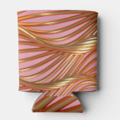 ゴールデンウェーブ、3D抽象芸術背景。 缶クーラー (裏面)