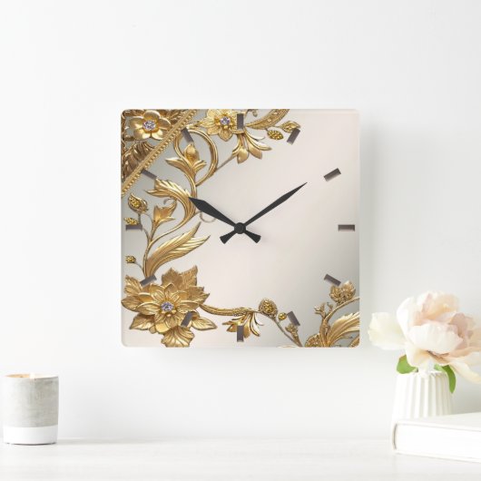 ゴールデンウェー離れブフローラウォールクロック スクエア壁時計 (ホーム)