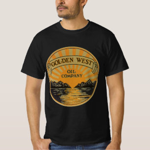 ゴールデンウエストオイルカンパニーのビンテージ製品ラベルアート Tシャツ