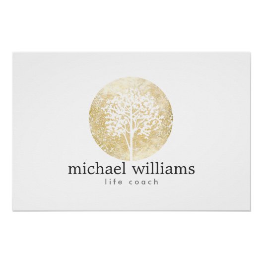 ゴールデンウォーターカラーツリーライフコーチロゴ ポスター (正面)