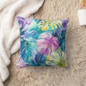 ゴールデンウォーター色トロピカル離れ楽園 クッション (ブランケット)