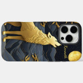 ゴールデンウルフが満月の下で夜に泣く Case-Mate iPhoneケース (裏面 (横))