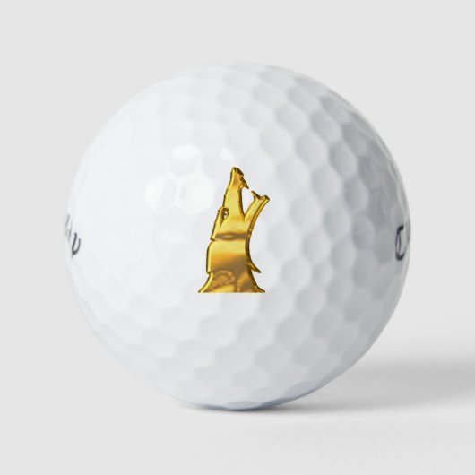 ゴールデンウルフヘッドキャラウェイウォーバードゴルフボール12 pk ゴルフボール (正面)