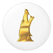 ゴールデンウルフヘッドセラミックノブ セラミックノブ (正面)