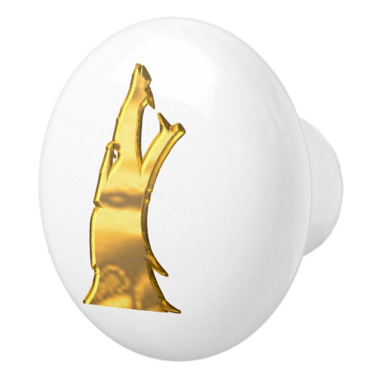 ゴールデンウルフヘッドセラミックノブ セラミックノブ (右)