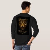 ゴールデンウルフ 無畏 アニマル 🐺 Tシャツ (裏面フル)