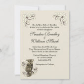 ゴールデンウ結婚したクロクリーム結婚式招待状 招待状 (正面)