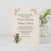 ゴールデンウ結婚したクロクリーム結婚式招待状 招待状 (スタンド正面)