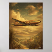 ゴールデンエイジ フライト - ロサンゼルス DC-6旅客機 ポスター (正面)