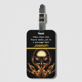 ゴールデンエイリアンがエリア51で出会う ラゲッジタグ (正面縦)