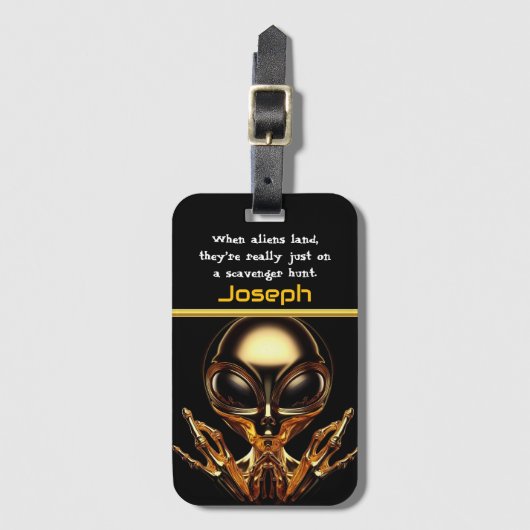 ゴールデンエイリアンがエリア51で出会う ラゲッジタグ (正面縦)